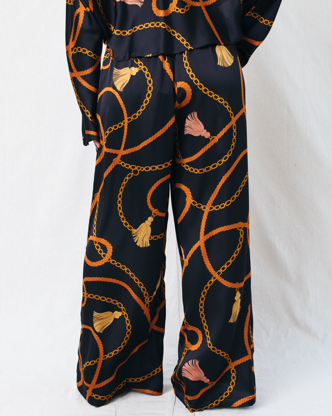 Nadia Satin High Waisted Wide Leg Pants