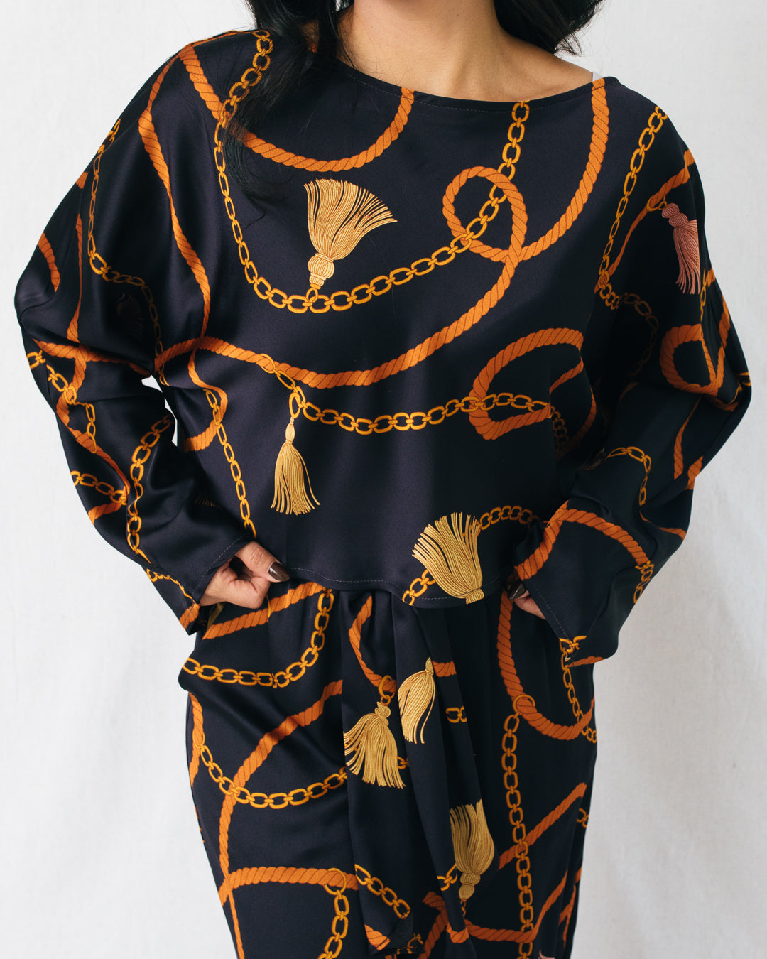 Nadia Batwing Boat Neck Crop Top