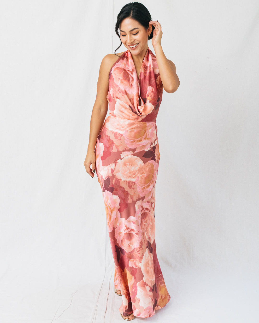 Ever After Draped Halter Neck Maxi Dress