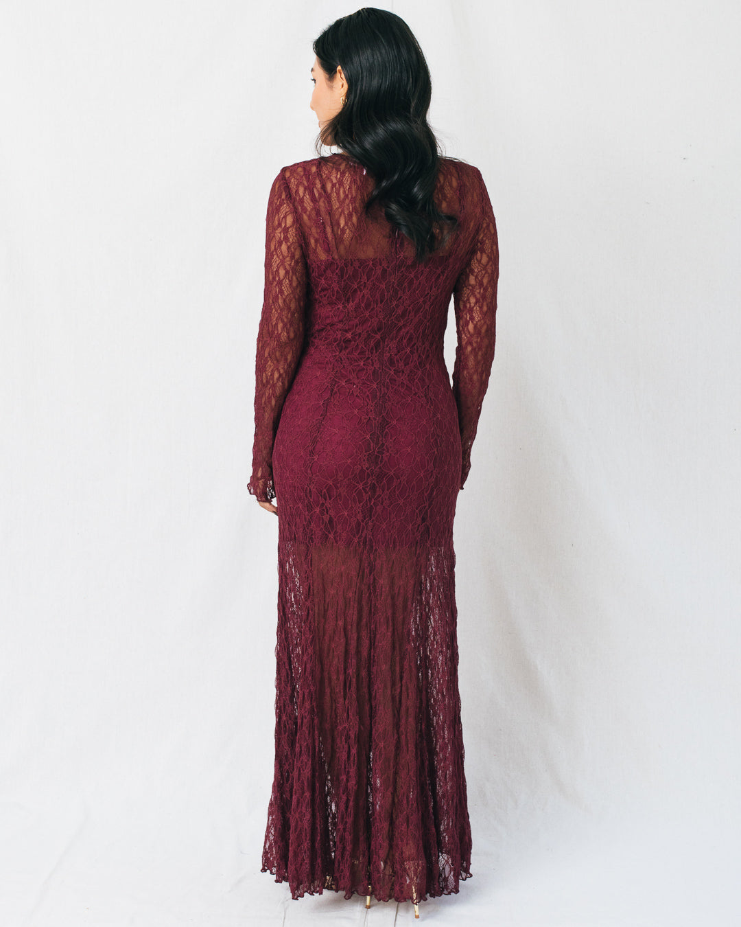 Alina Floral Lace Sculpted Maxi Dress