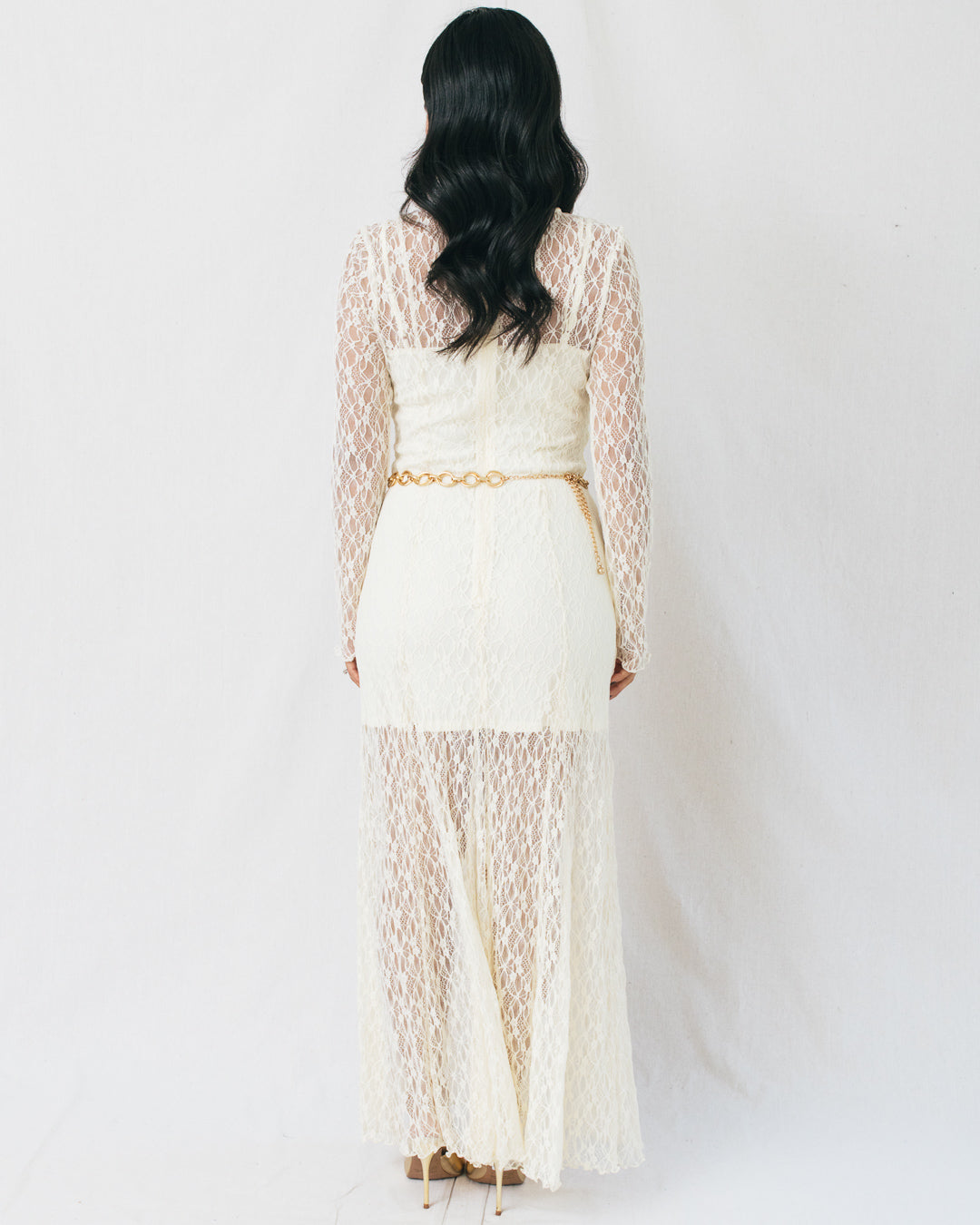 Alina Floral Lace Sculpted Maxi Dress