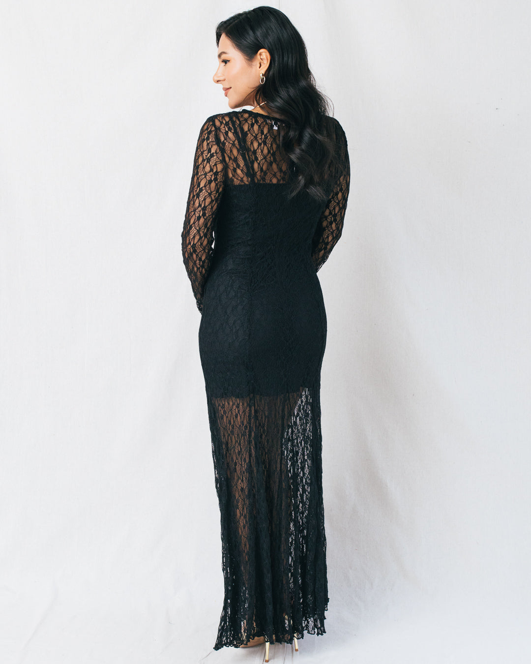 Alina Floral Lace Sculpted Maxi Dress