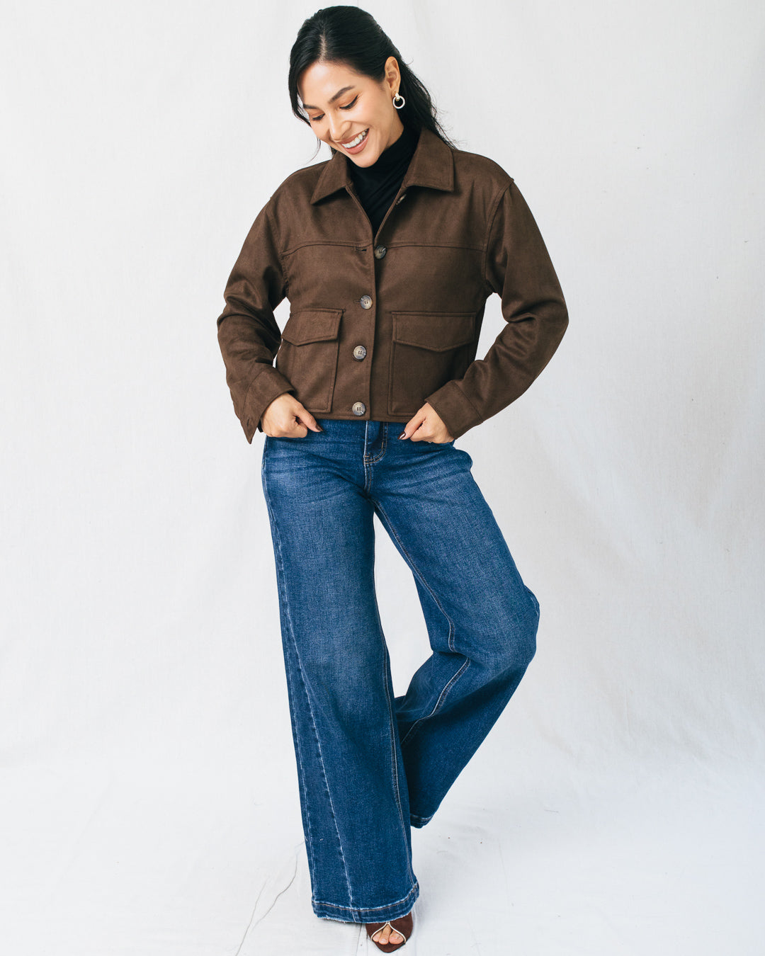 Tawney Faux Suede Cropped Jacket