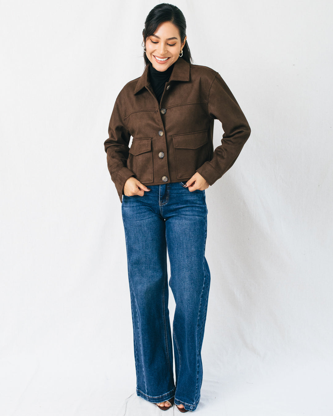 Tawney Faux Suede Cropped Jacket