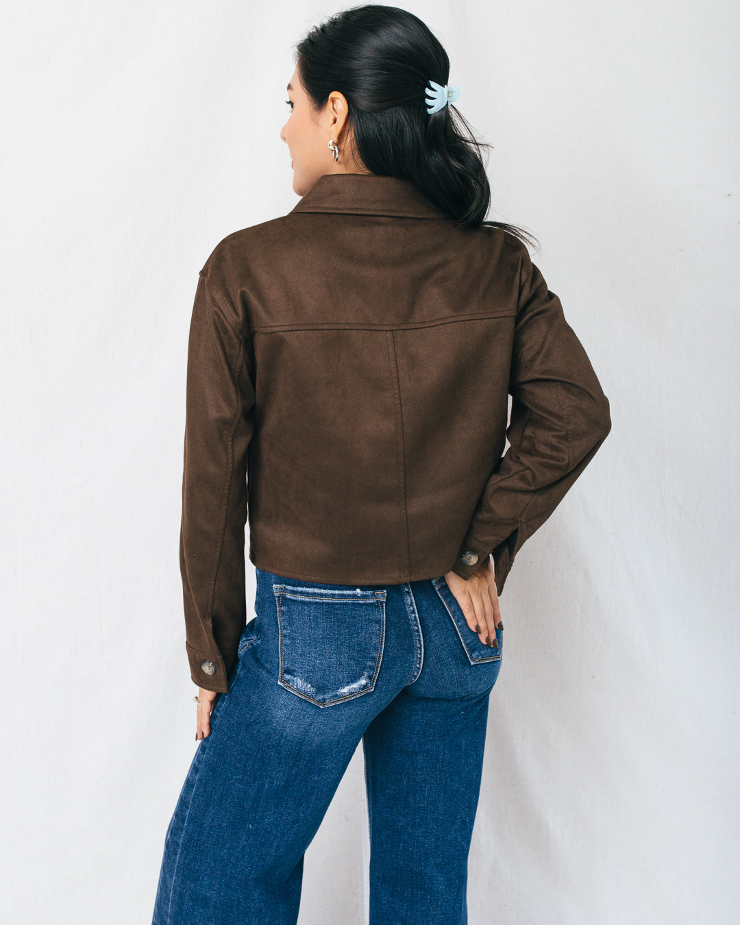 Tawney Faux Suede Cropped Jacket