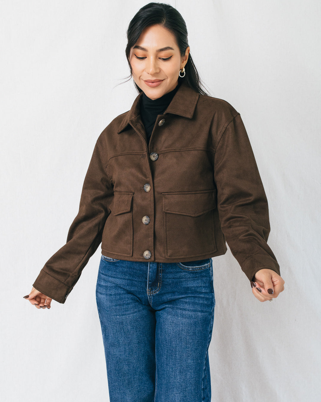 Tawney Faux Suede Cropped Jacket