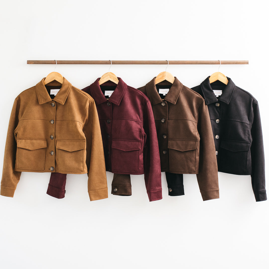 Tawney Faux Suede Cropped Jacket