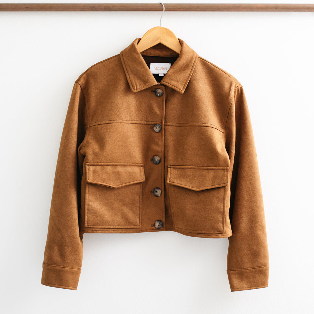 Tawney Faux Suede Cropped Jacket