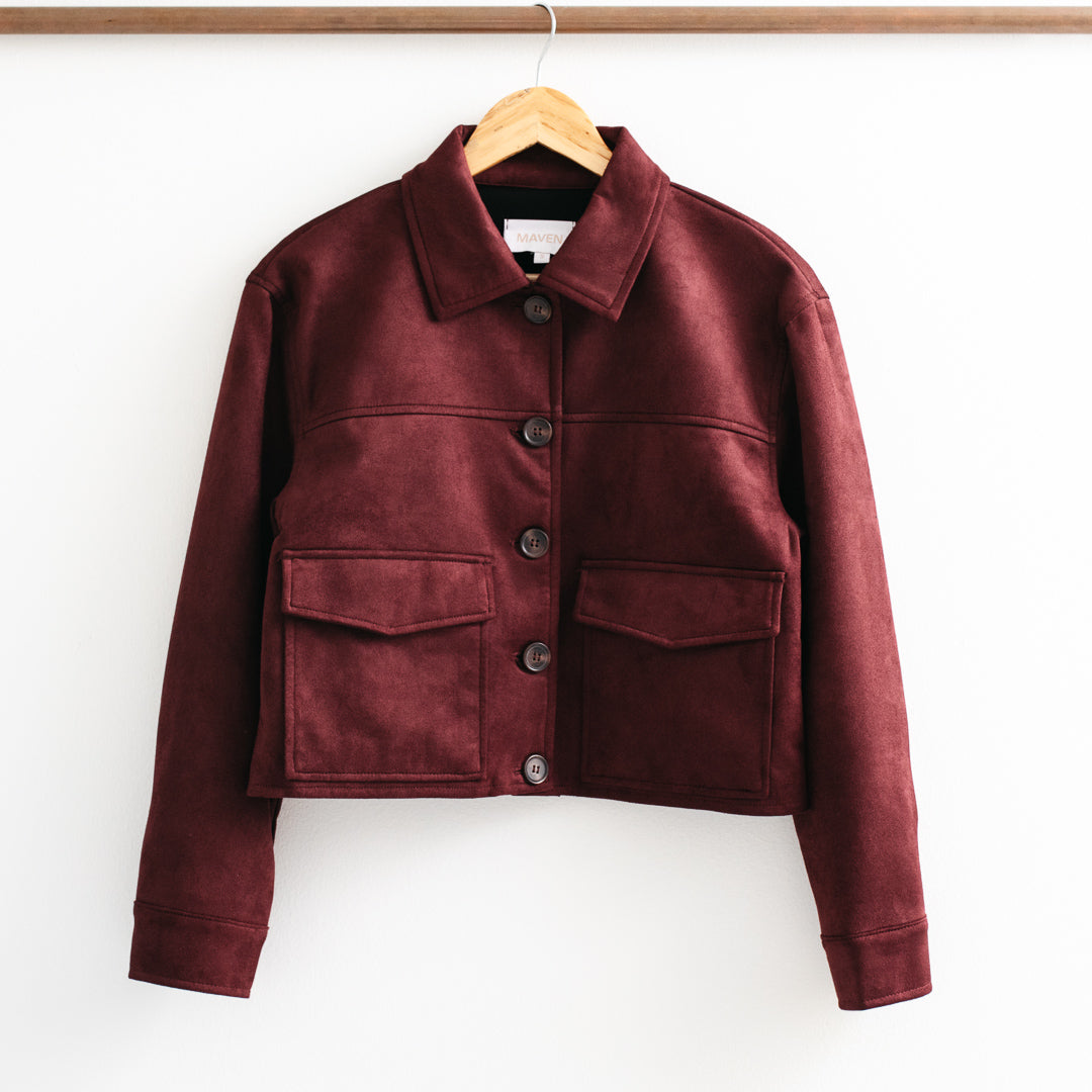 Tawney Faux Suede Cropped Jacket