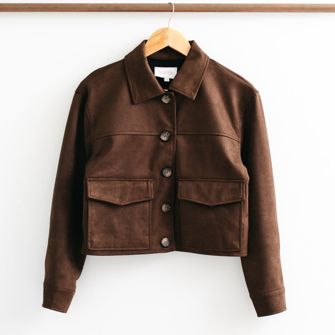 Tawney Faux Suede Cropped Jacket