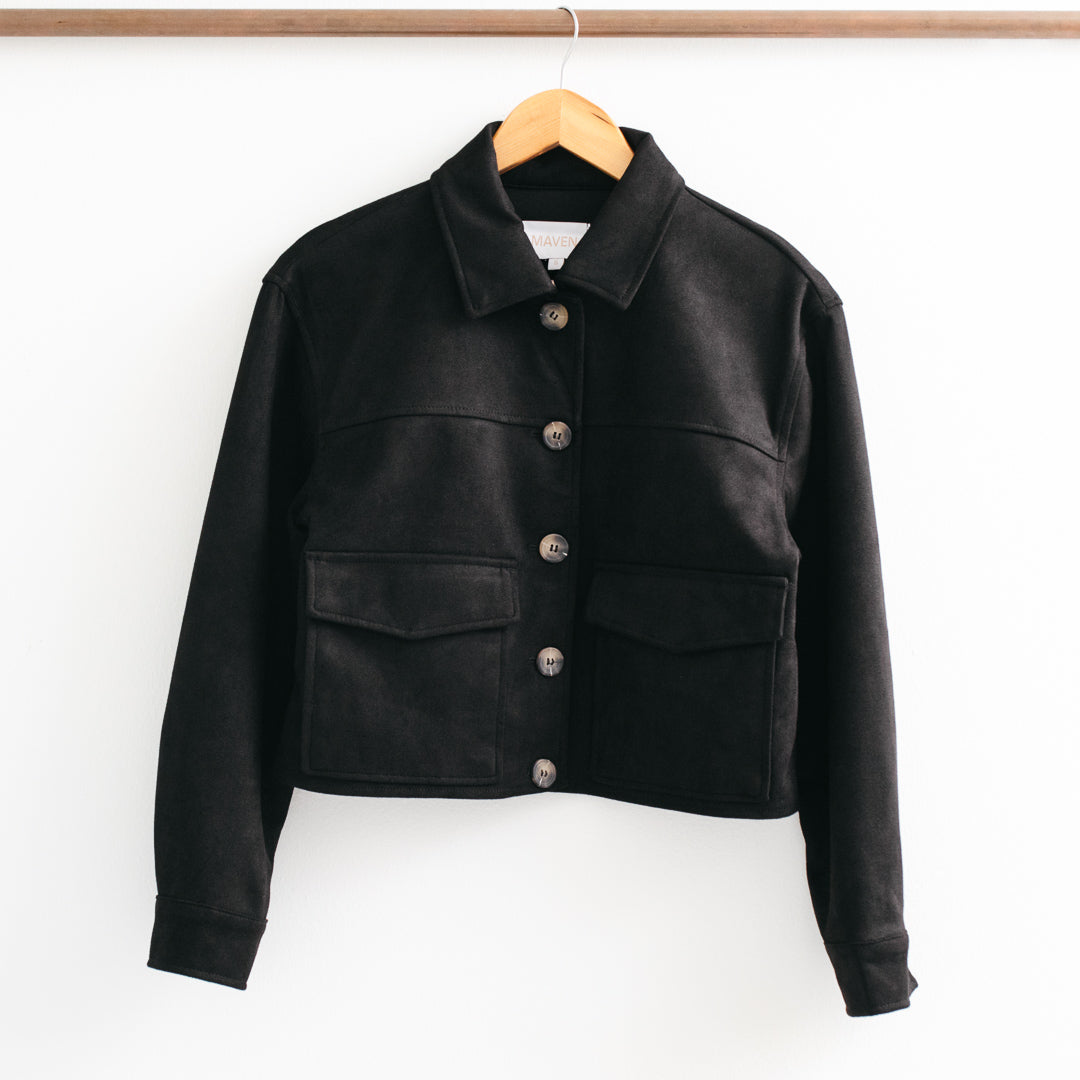 Tawney Faux Suede Cropped Jacket