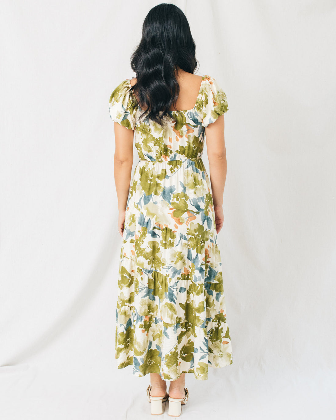 Stacey Smocked Waistband Floral Midi Dress
