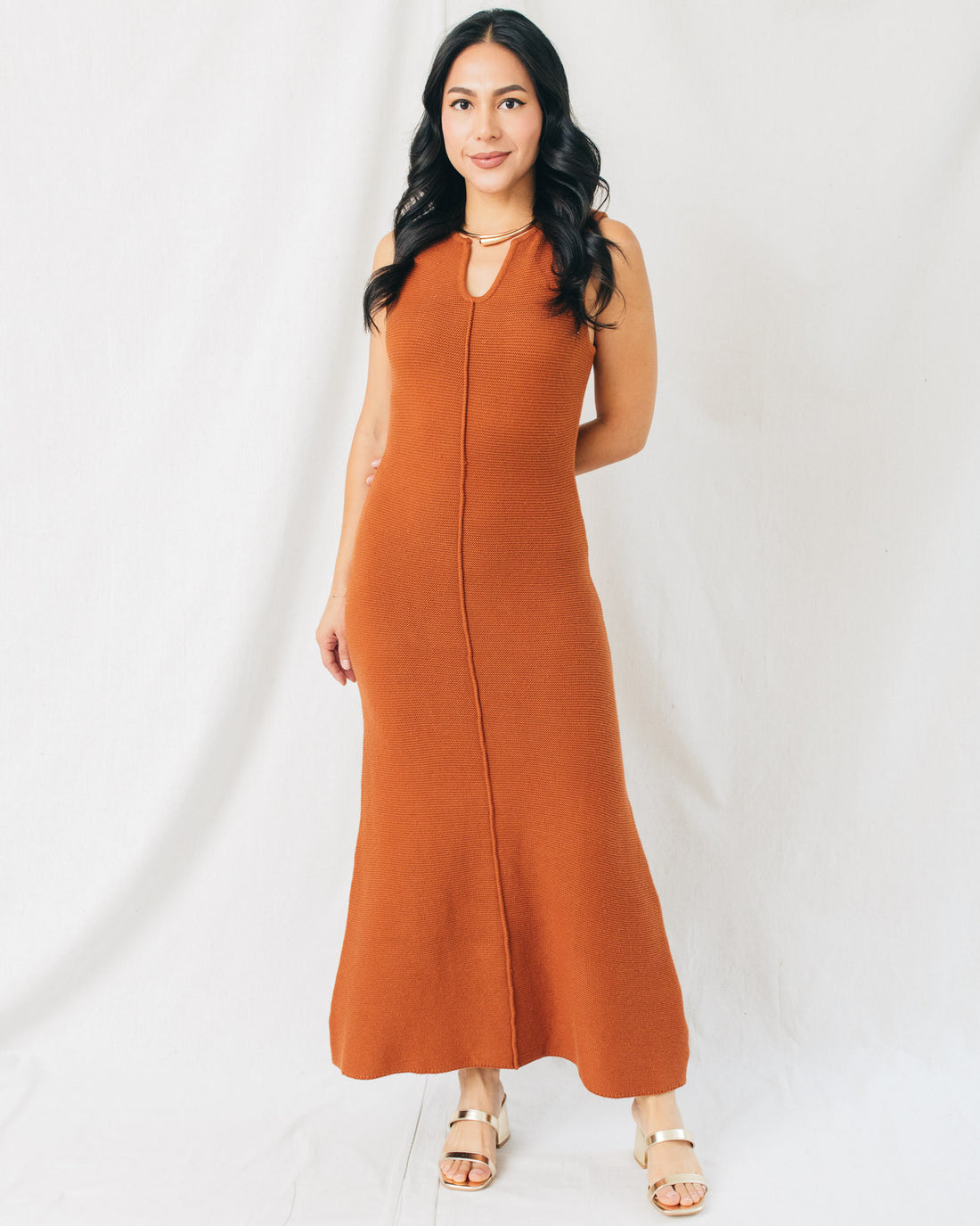 Ivonne Solid Knit Maxi Dress