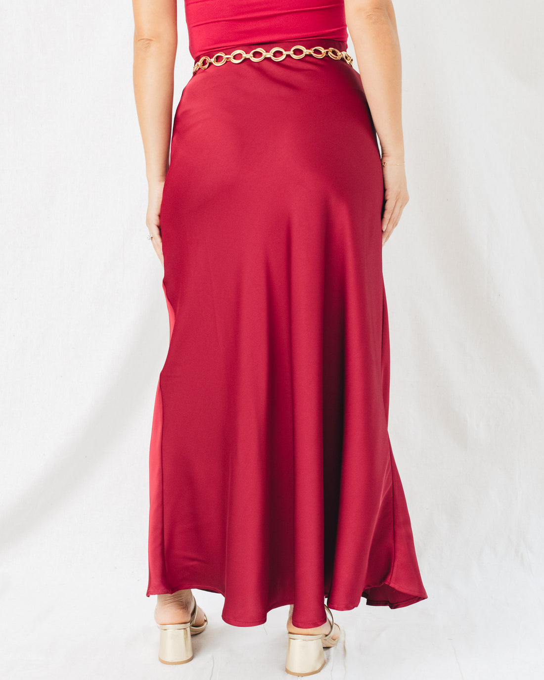 Juliet Bias Cut Satin Maxi Skirt