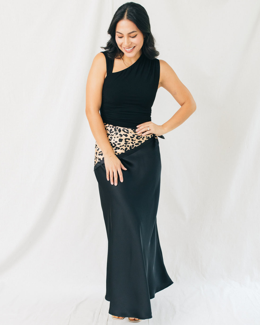 Juliet Bias Cut Satin Maxi Skirt