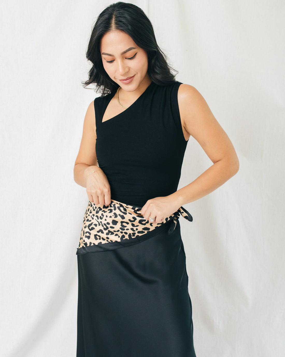 Mia Asymmetrical Neckline Ruched Top
