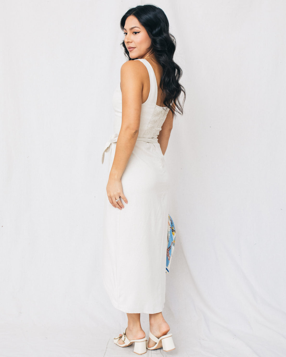 Heaven Sent Square Neck Wrap Midi Dress