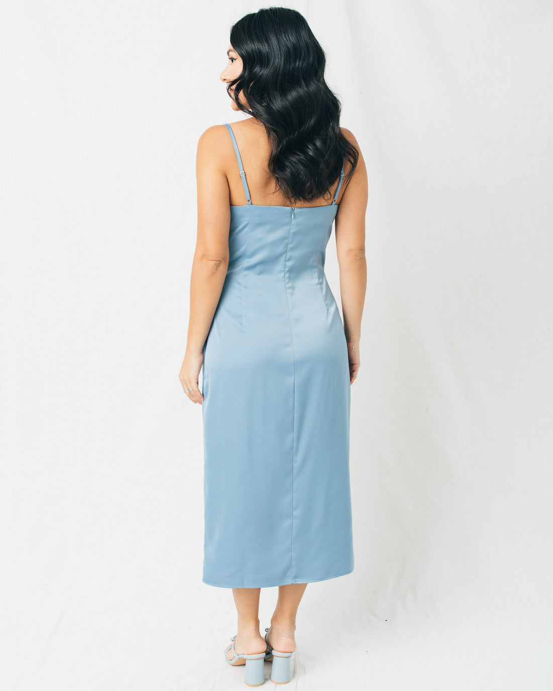 Emma Cowl Neck Slip Midi Dress