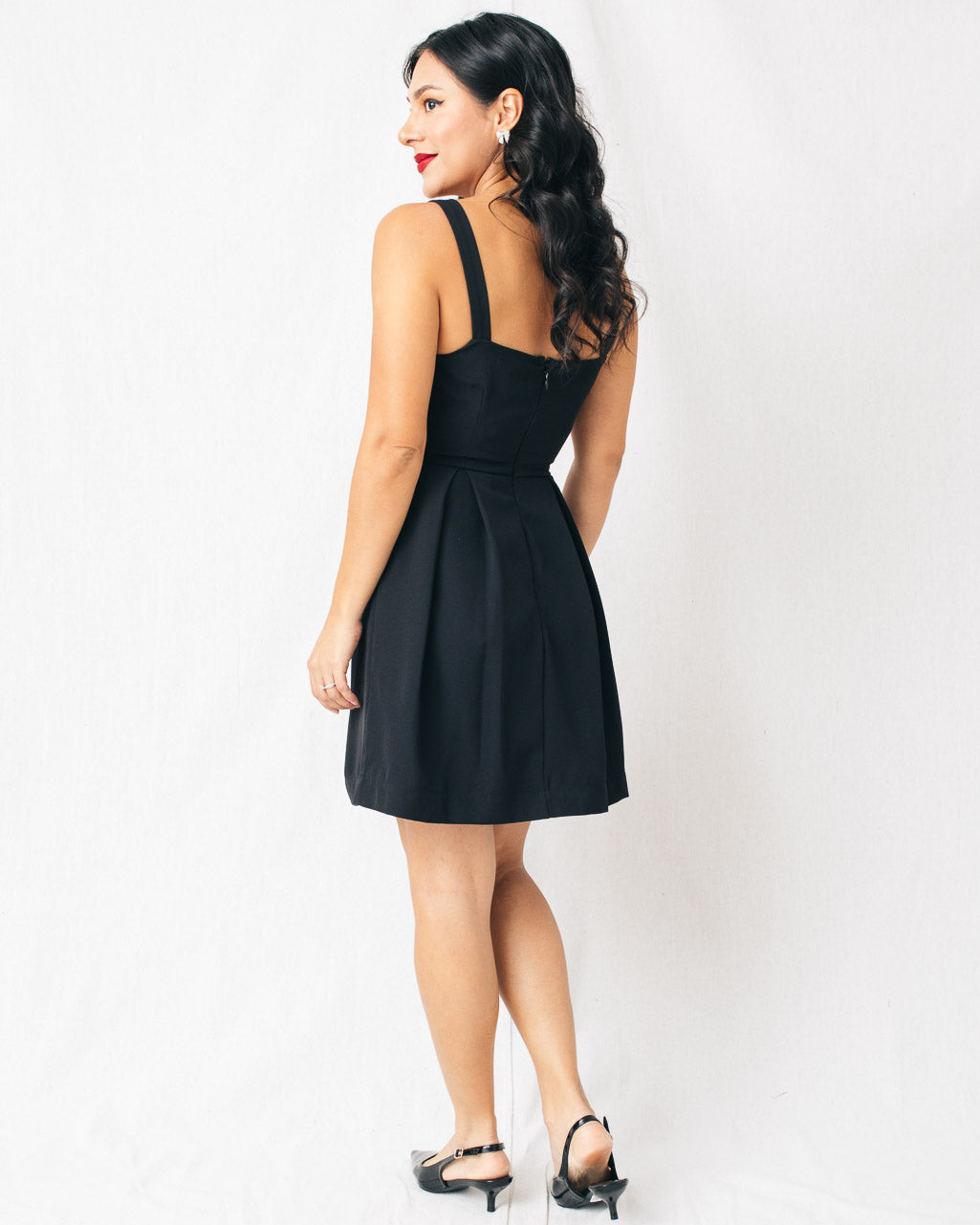 Carey Front Bow Pleated Mini Dress