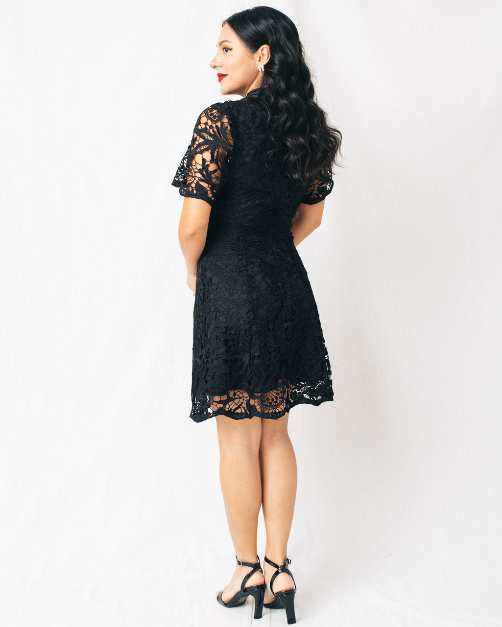 Abilene Bow Tie Lace Mini Dress