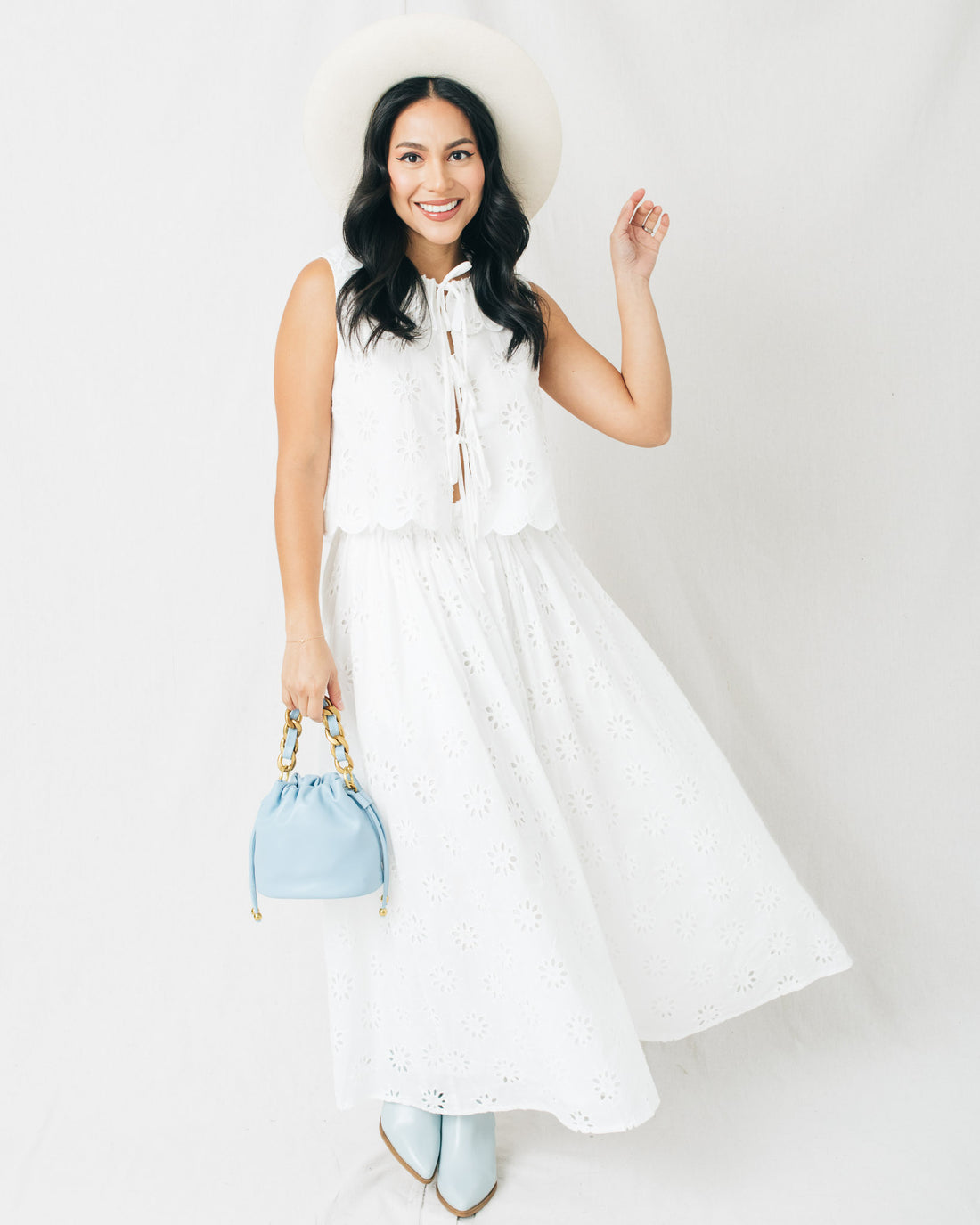 Bridgette Eyelet Lace Midi Skirt