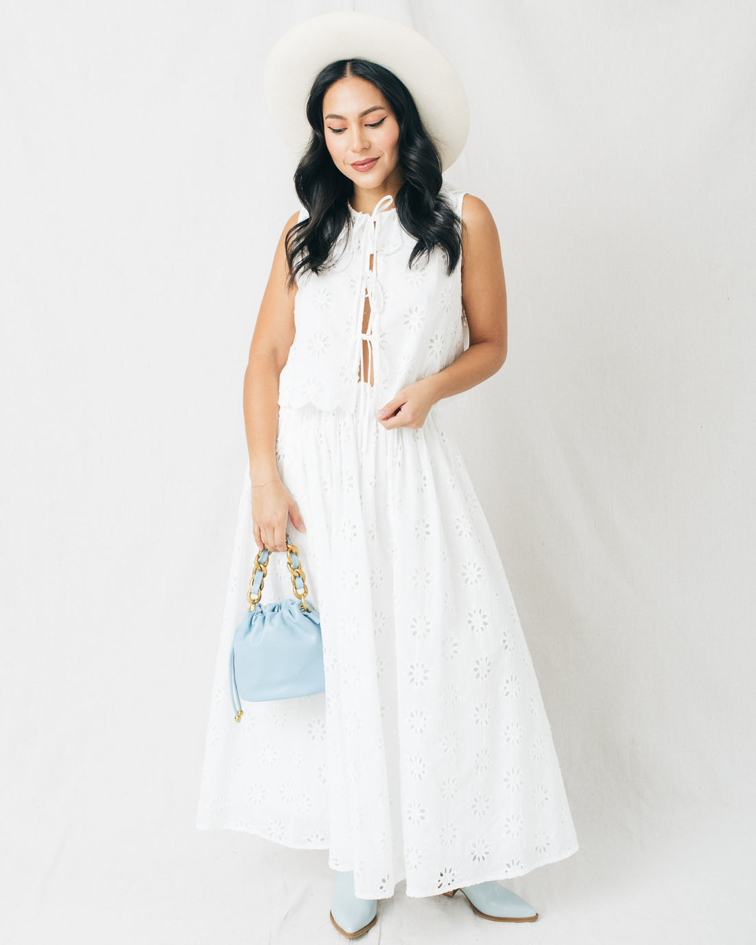 Bridgette Eyelet Lace Midi Skirt