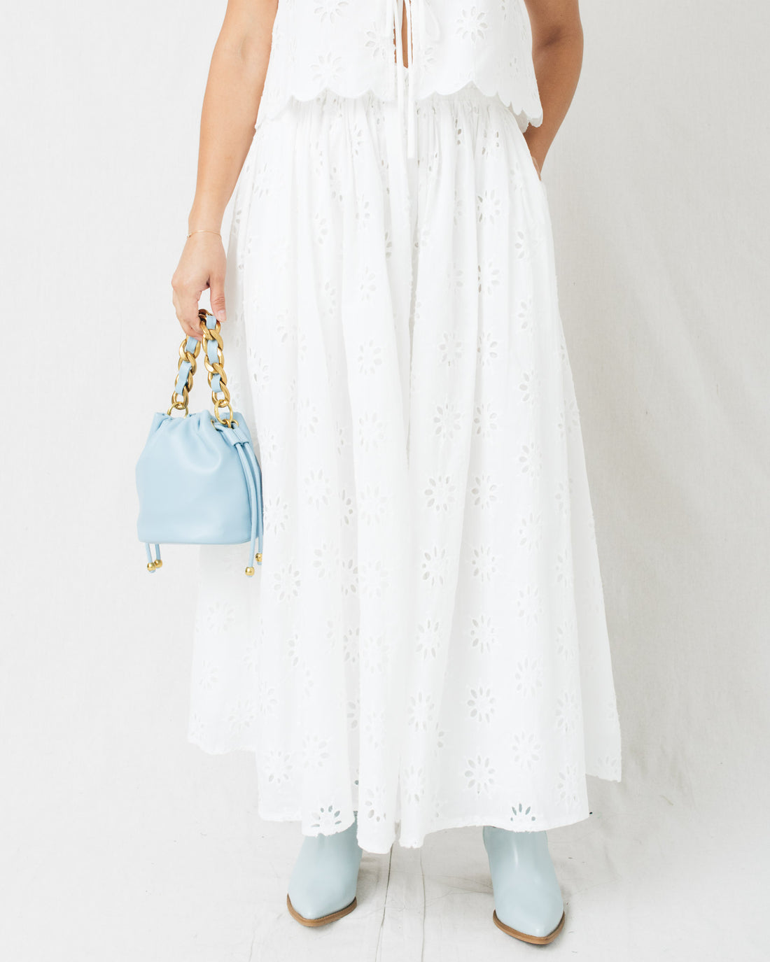 Bridgette Eyelet Lace Midi Skirt