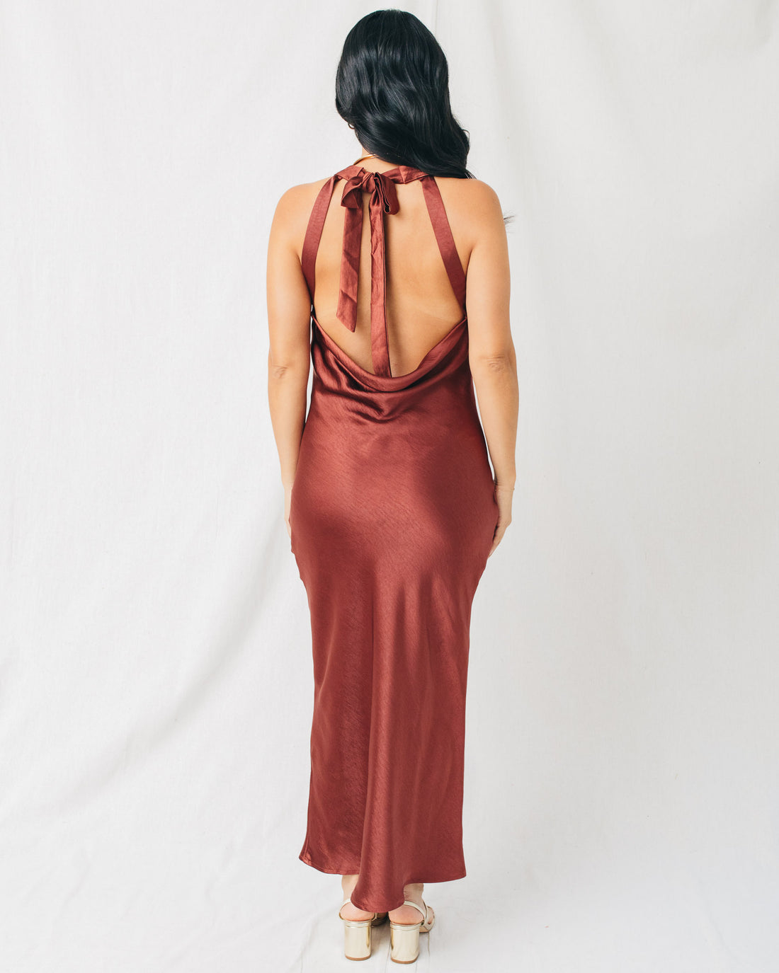Gianella Halter Neck Open Back Maxi Dress