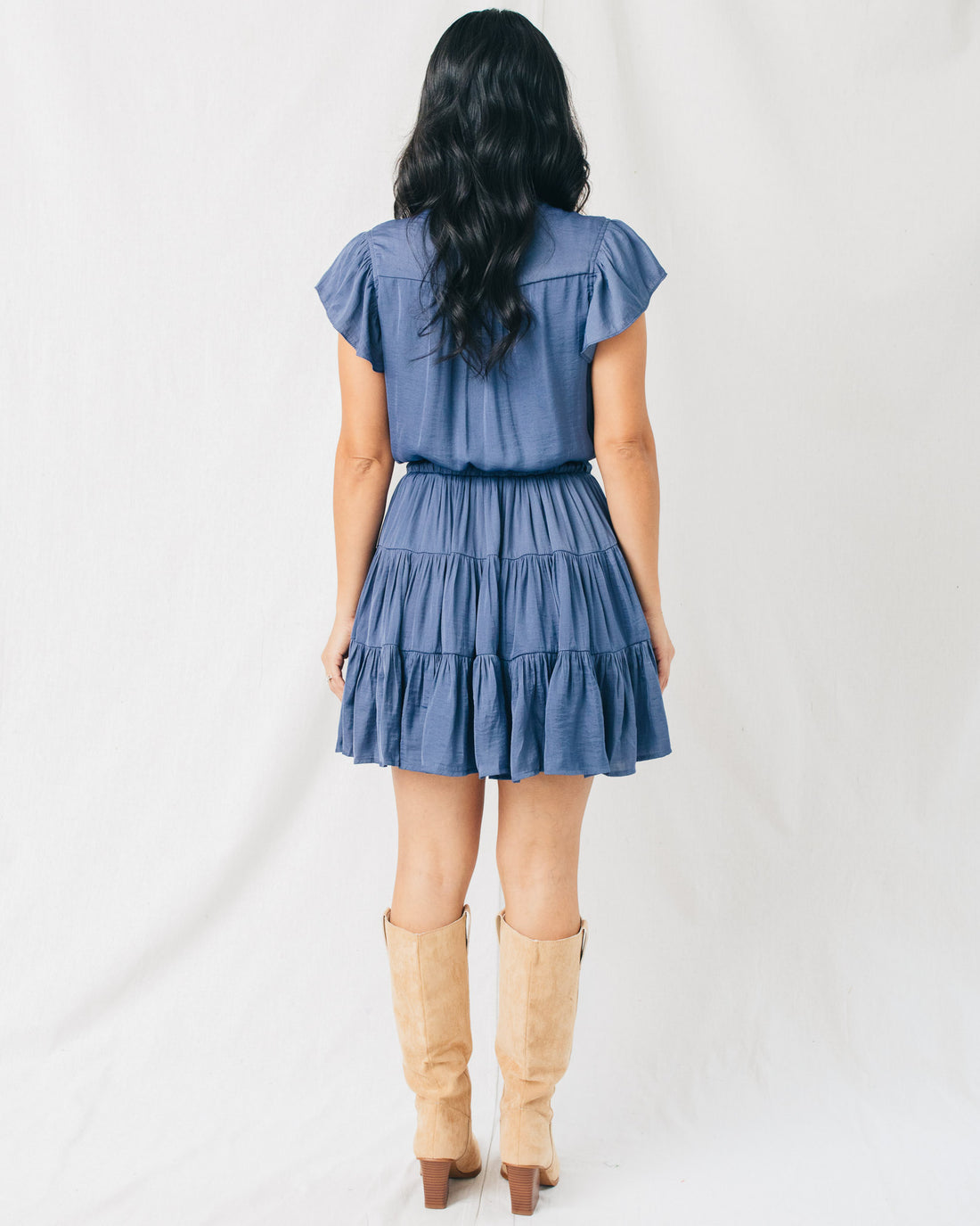 Catherine Button Down Tiered Mini Dress
