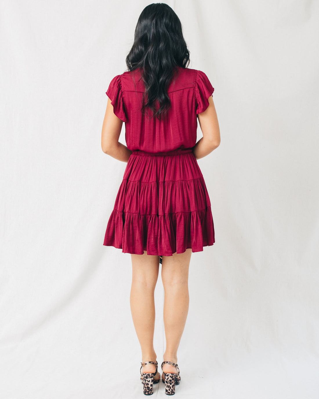 Catherine Button Down Tiered Mini Dress