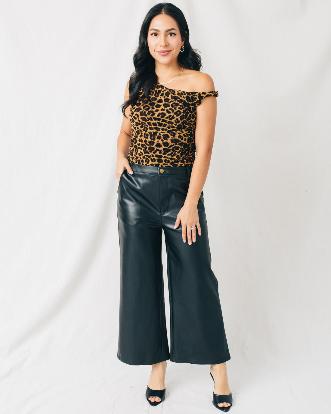Frania Vegan Leather Culotte Pants