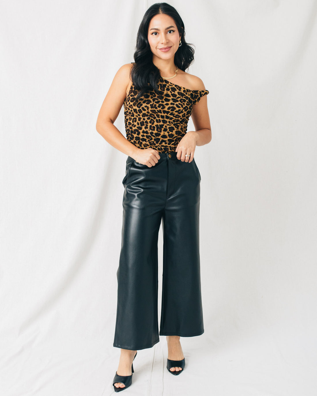 Feline Mesh One Shoulder Twisted Top