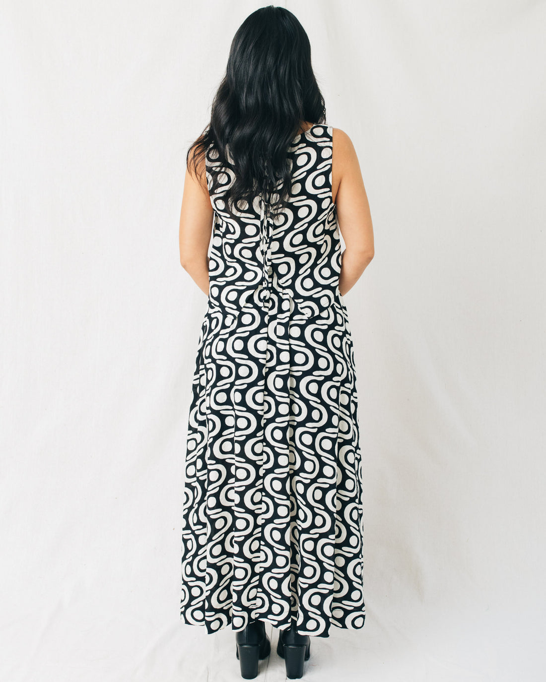 Kamila Geo Pattern Pleated Midi Skirt