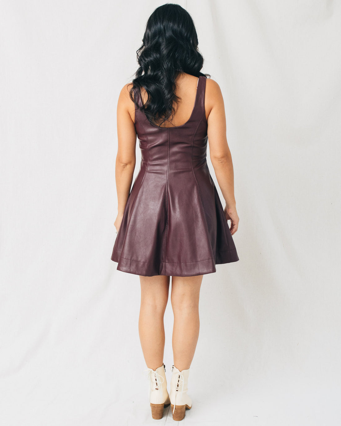 Sonia Front Zip Up Leather Mini Dress