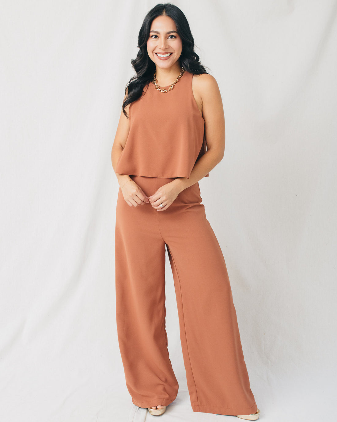 Ivonny High Neck Layered Jumpsuit
