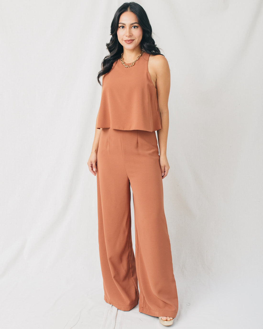 Ivonny High Neck Layered Jumpsuit