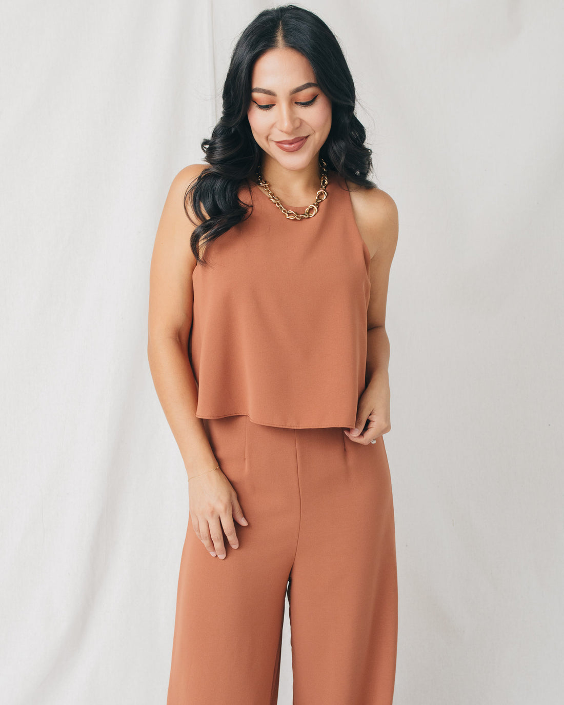 Ivonny High Neck Layered Jumpsuit