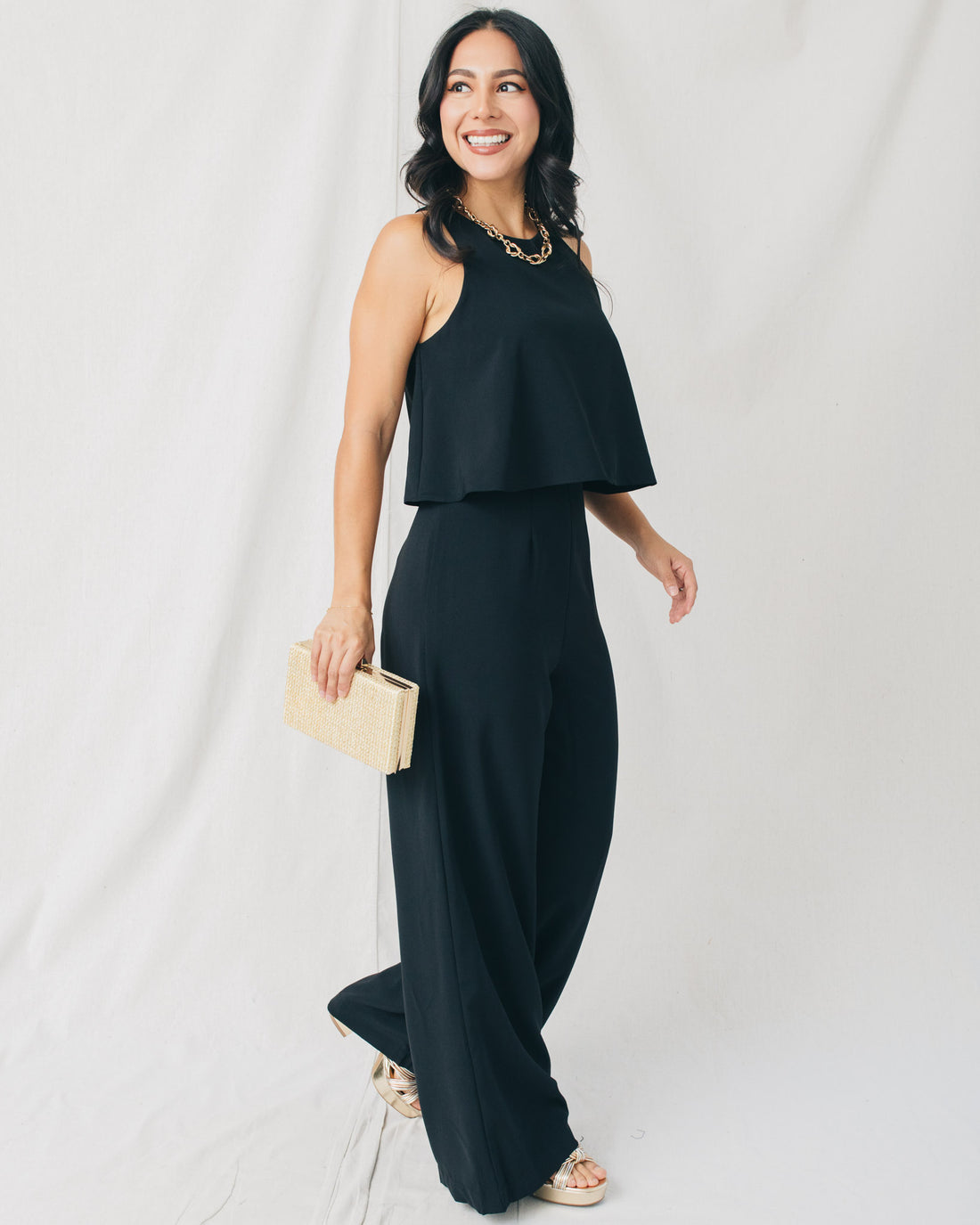 Ivonny High Neck Layered Jumpsuit