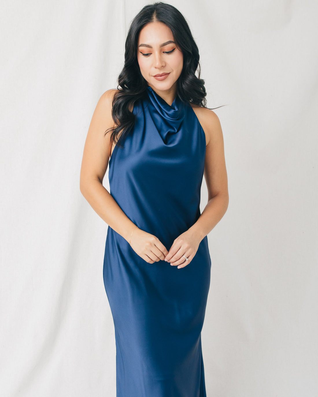 Nikki Cowl Sleeveless Tie Back Neck Maxi Dress