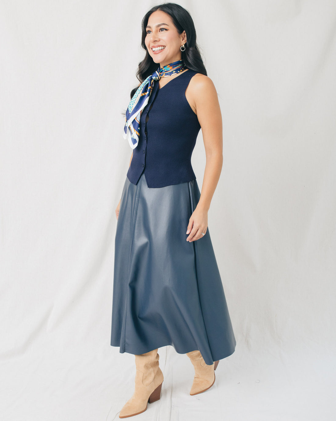 Jaiden Button Down Split Front Sweater Vest