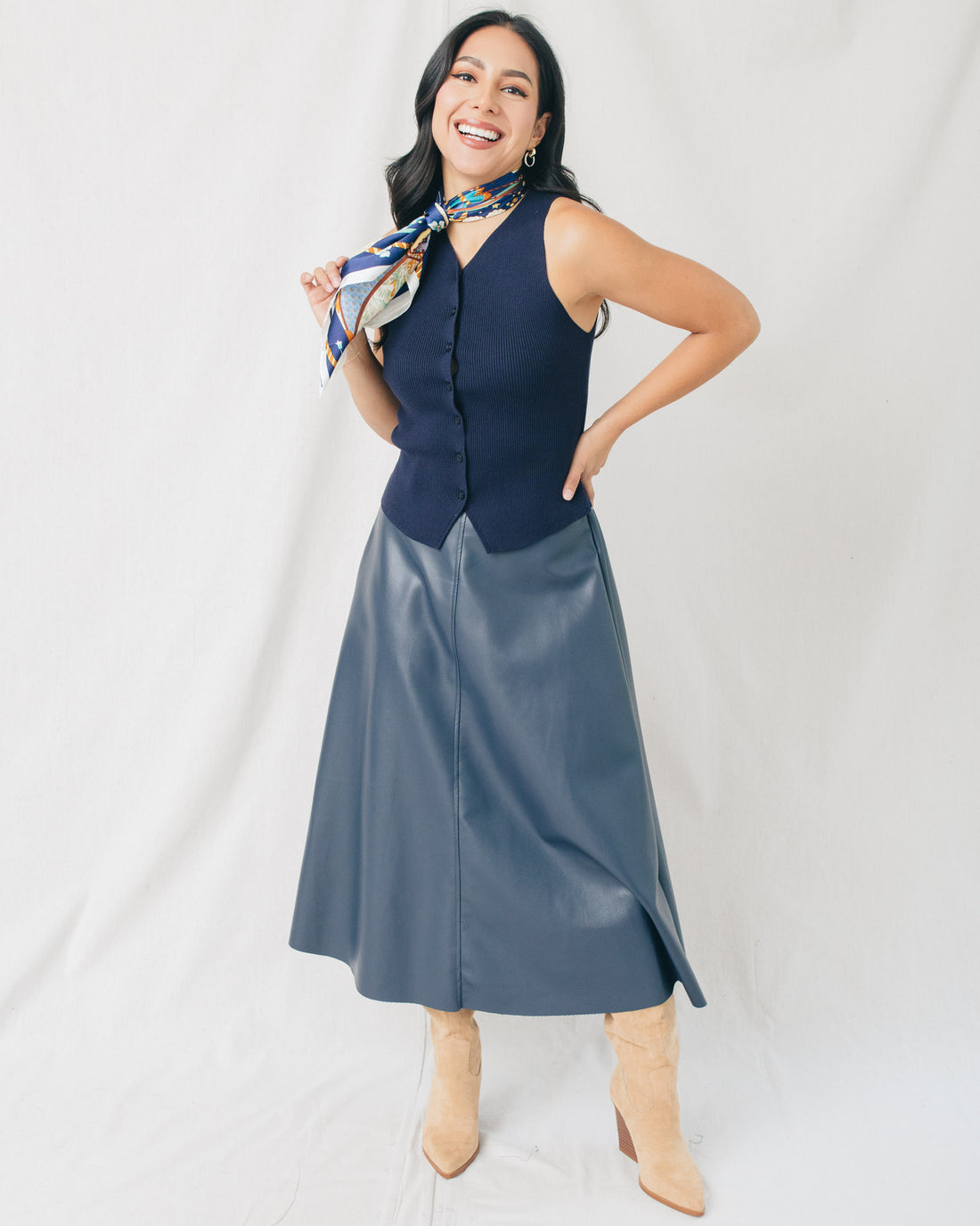 Jaiden Button Down Split Front Sweater Vest
