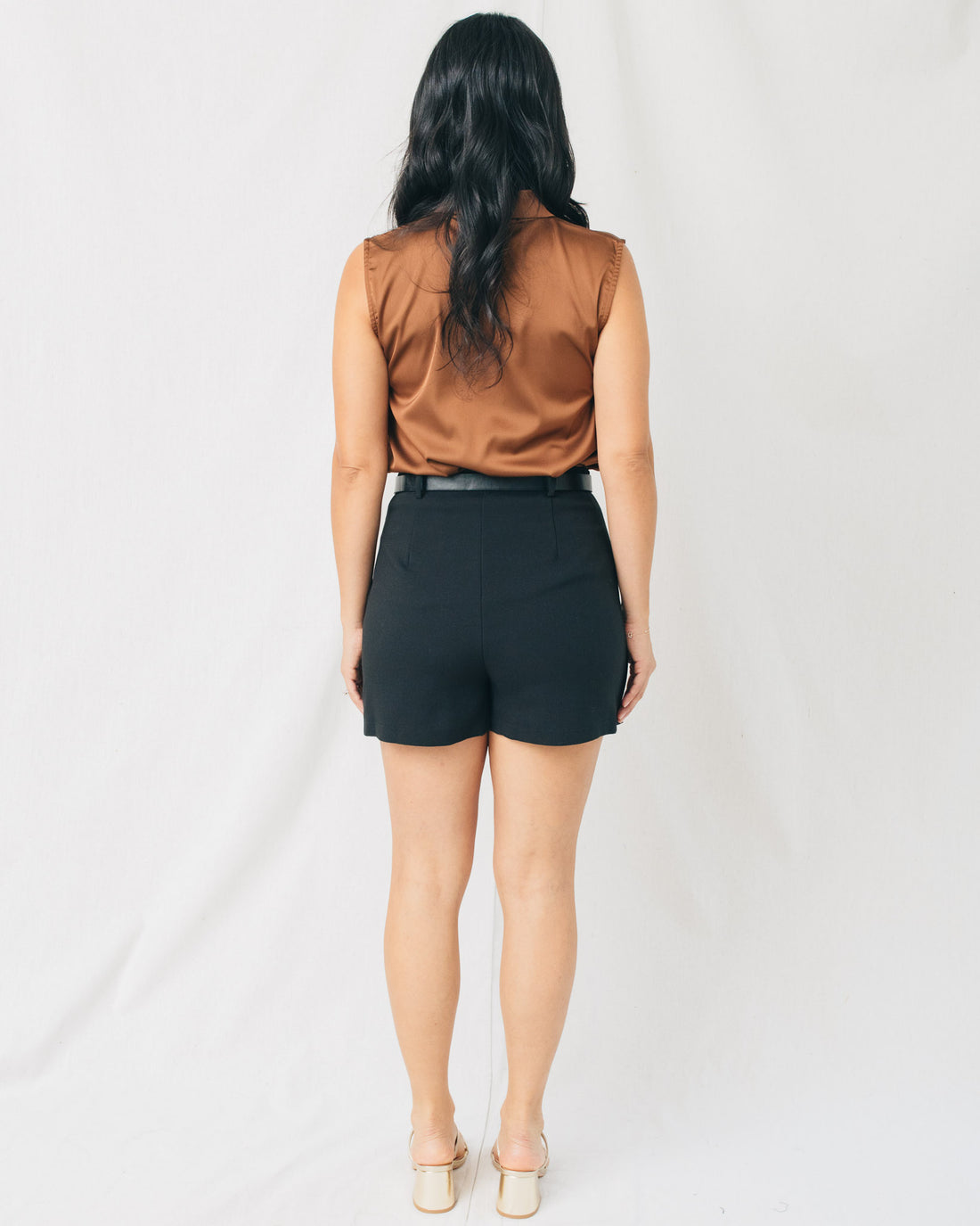 Tanvi V-Neck Front Pleat Solid Blouse