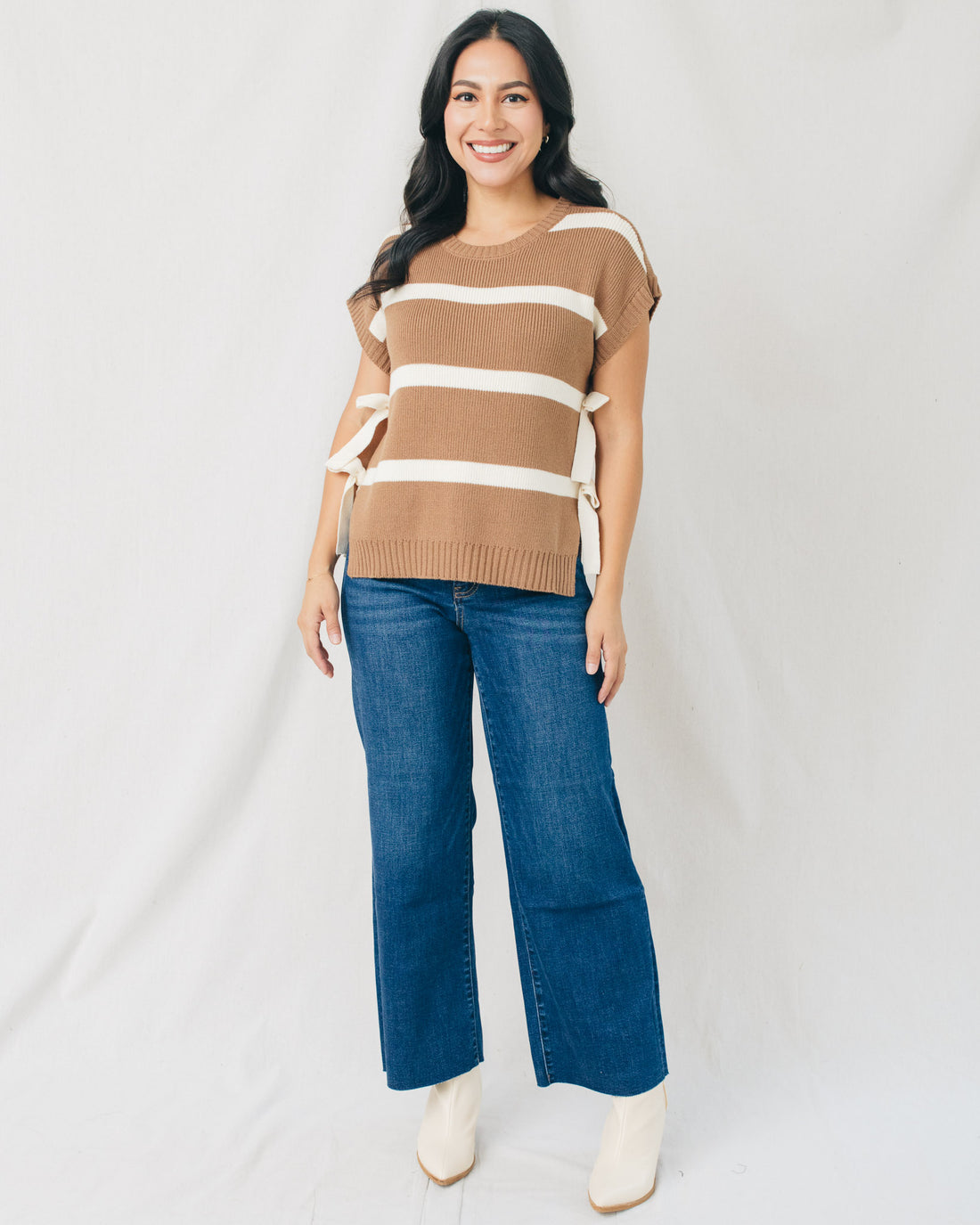 Reagan Side Tie Striped Sweater