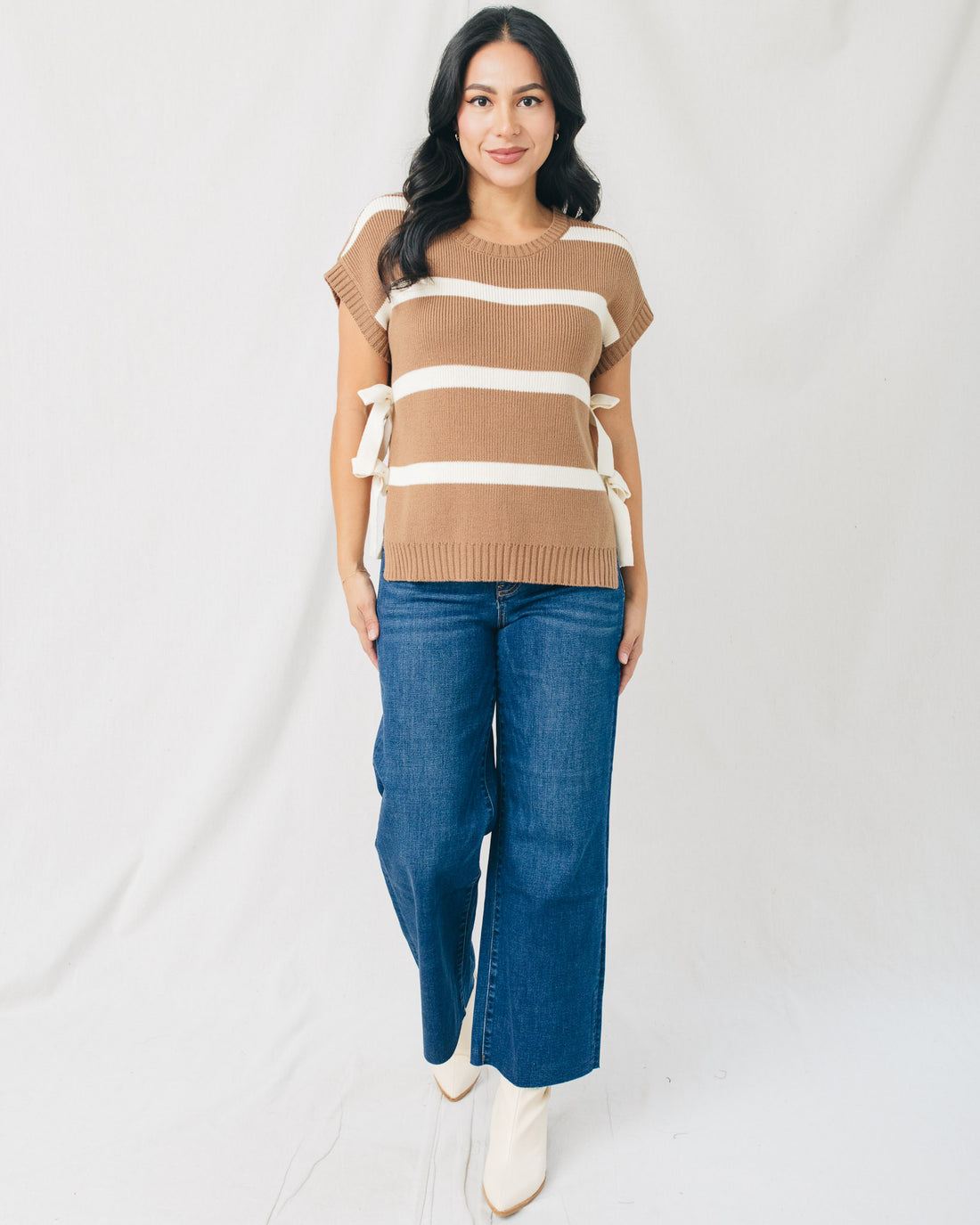 Reagan Side Tie Striped Sweater