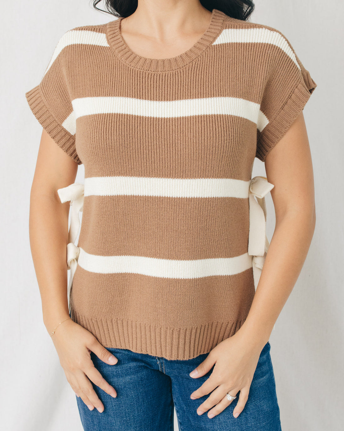 Reagan Side Tie Striped Sweater