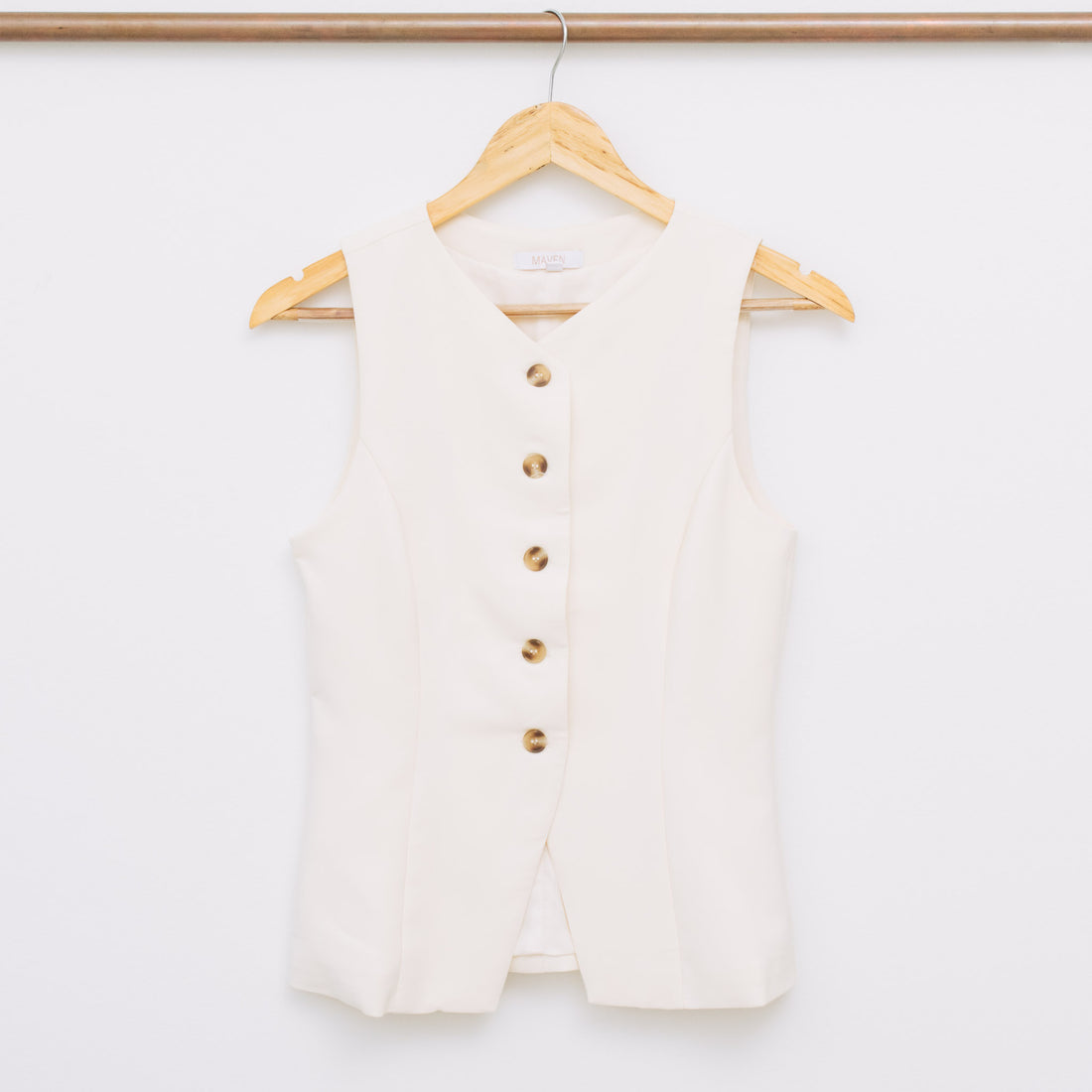 Francis Split Front Button Down Vest Top