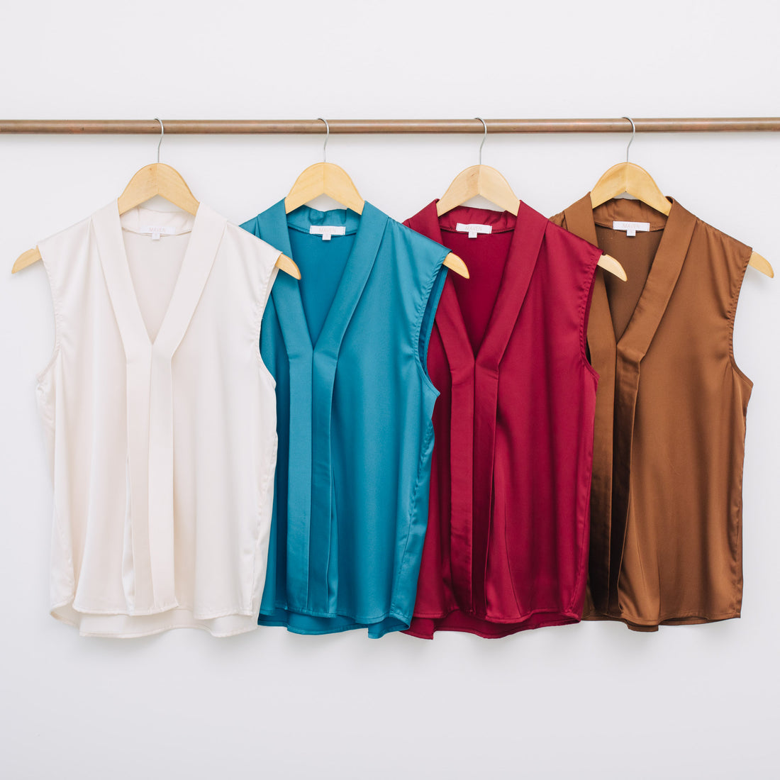 Tanvi V-Neck Front Pleat Solid Blouse