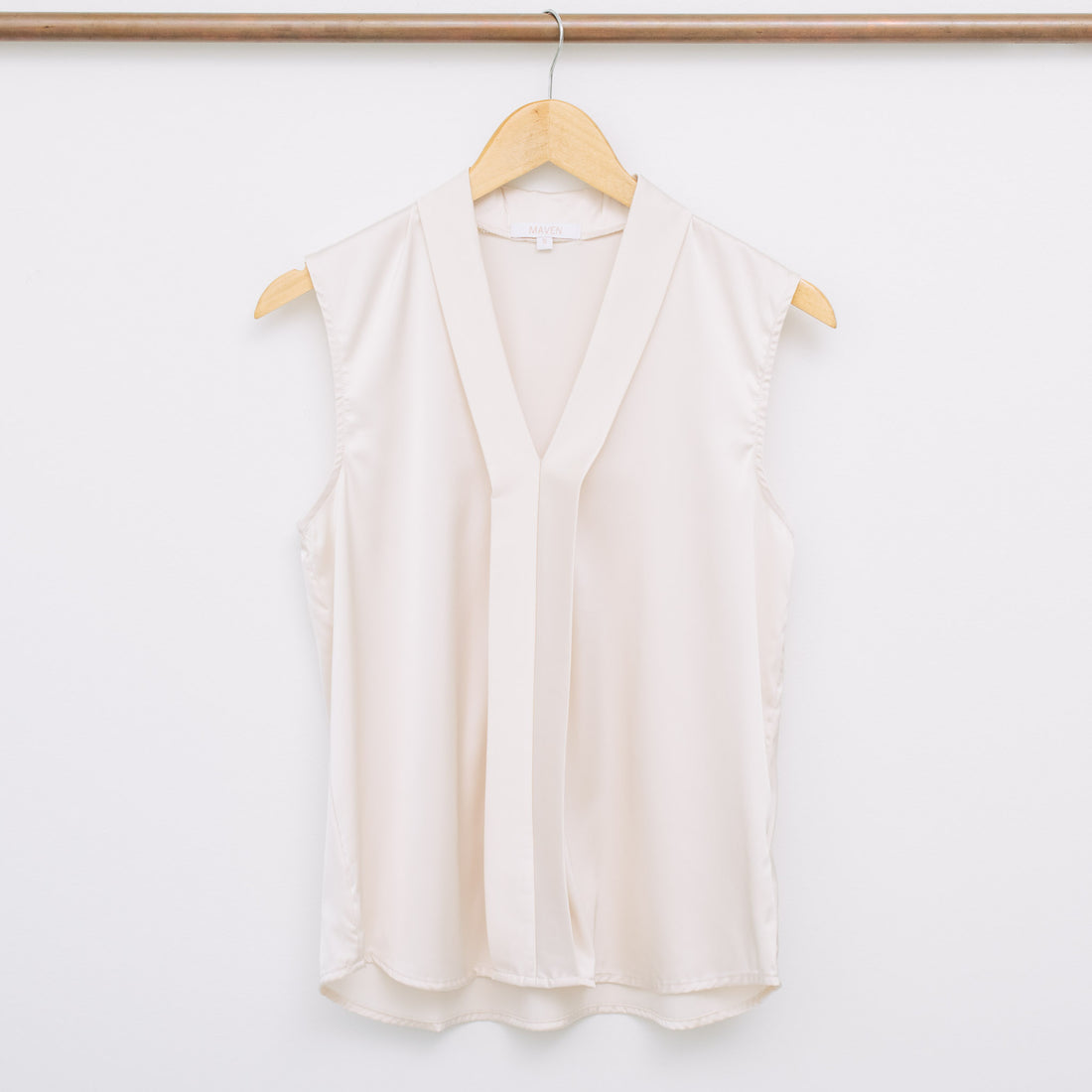 Tanvi V-Neck Front Pleat Solid Blouse