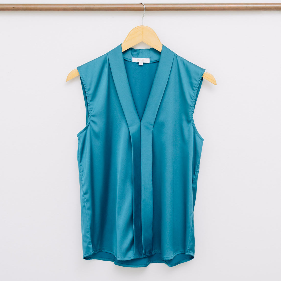 Tanvi V-Neck Front Pleat Solid Blouse