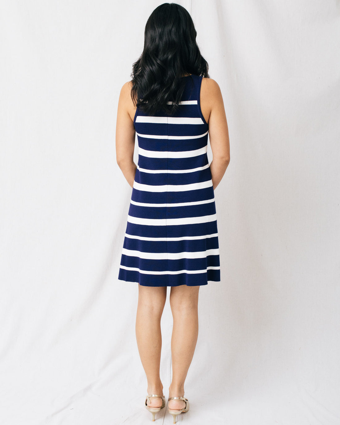 Sailing Away A-Line Striped Sweater Mini Dress